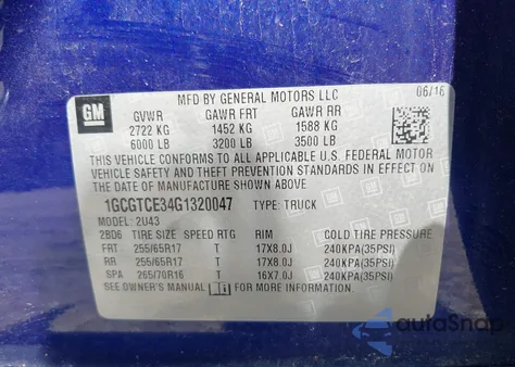 2016 Chevrolet Colorado Lt из США, поврежденный, VIN 1GCGTCE34G1320047